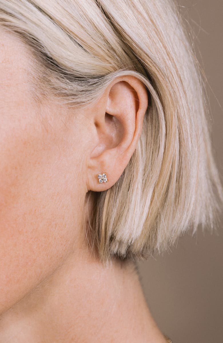 Zoë Chicco Quad Diamond Stud Earring, Alternate, color, 14K Yellow Gold