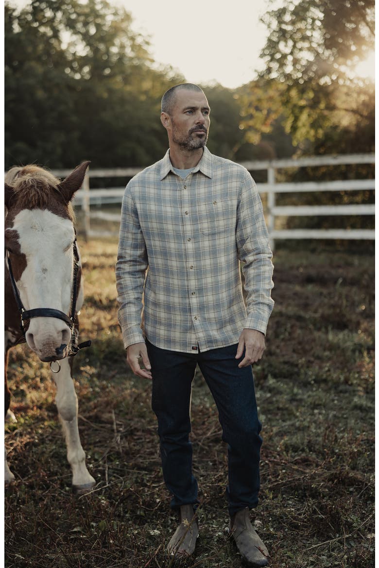 Hudson Flannel Button-Up Shirt, Alternate, color, CREAM PLAID