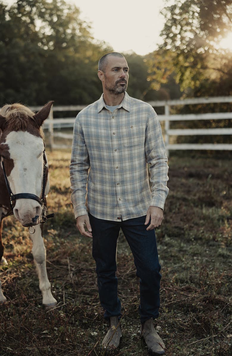 The Normal Brand Hudson Flannel Button-Up Shirt, Alternate, color, Cream Plaid
