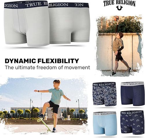 True Religion Boxer Briefs Pack Of 5 In Blue