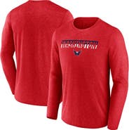FANATICS Men's Fanatics Heather Red Washington Capitals Transition Long Sleeve T-Shirt