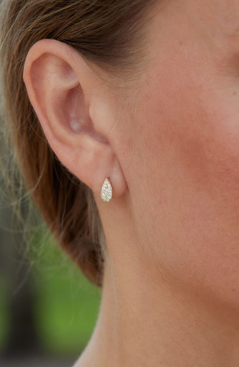 SAVVY CIE JEWELS 18K Gold Plated Sterling Silver & CZ Micro Hoop Earrings, Alternate, color, 