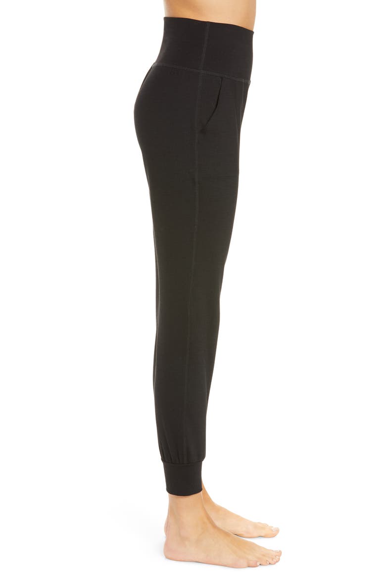 Heather Rib Jogger Pants, Alternate, color, BLACK HEATHER