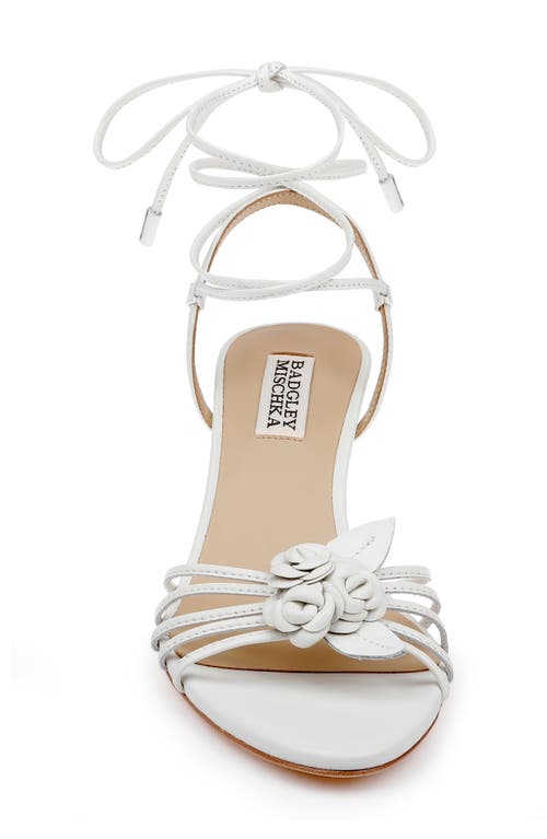 Shop Badgley Mischka Collection Darlyn Ankle Wrap Sandal In White Leather