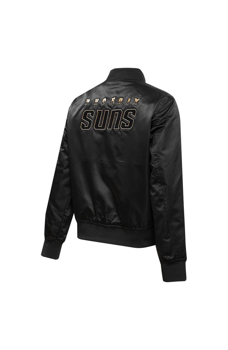 PRO STANDARD Women's Pro Standard Black Phoenix Suns Glam Satin Full-Snap Varsity Jacket, Alternate, color, 