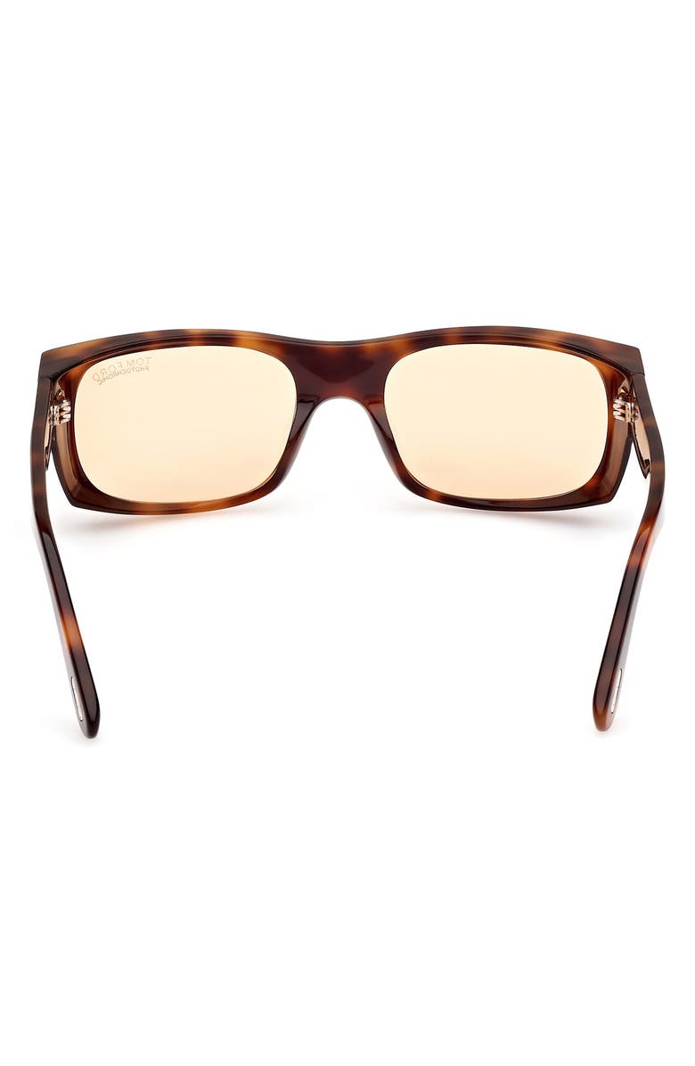 TOM FORD 56mm Rectangle Sunglasses, Alternate, color, Blonde Havana / Brown