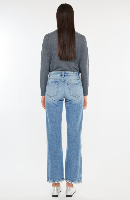 Kancan Melissa High Rise Slim Wide Leg Jeans In Blue