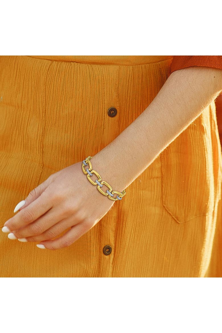4/5 CTW Diamond Square Link Bracelet 14k Gold, Alternate, color, 14k Gold
