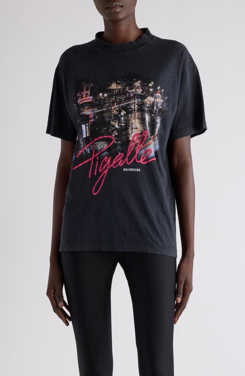 Balenciaga Small Fit Pigalle Graphic T-Shirt, Main, color, 
