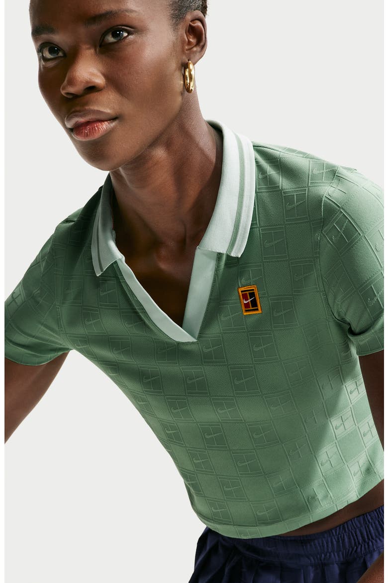 Dri-FIT Crop Polo, Alternate, color, STEAM/ BARELY GREEN