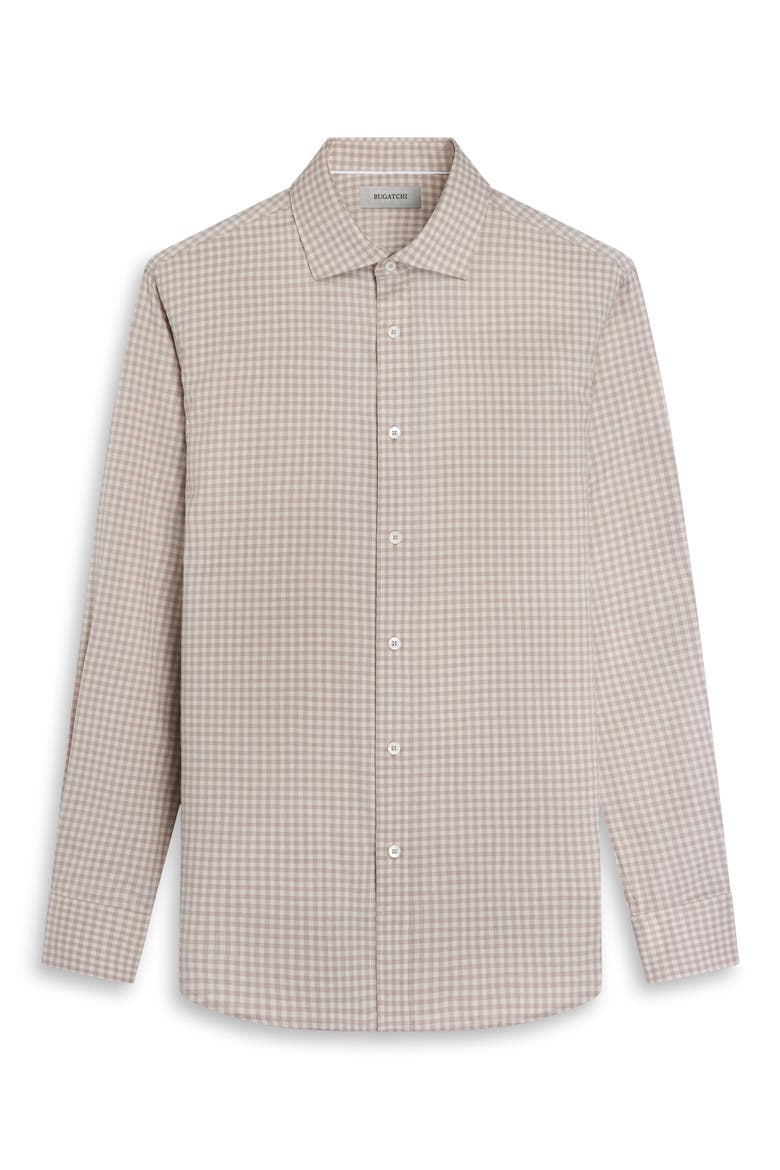 Axel Shaped Fit Check Button Up Shirt, Alternate, color, COBBLESTONE