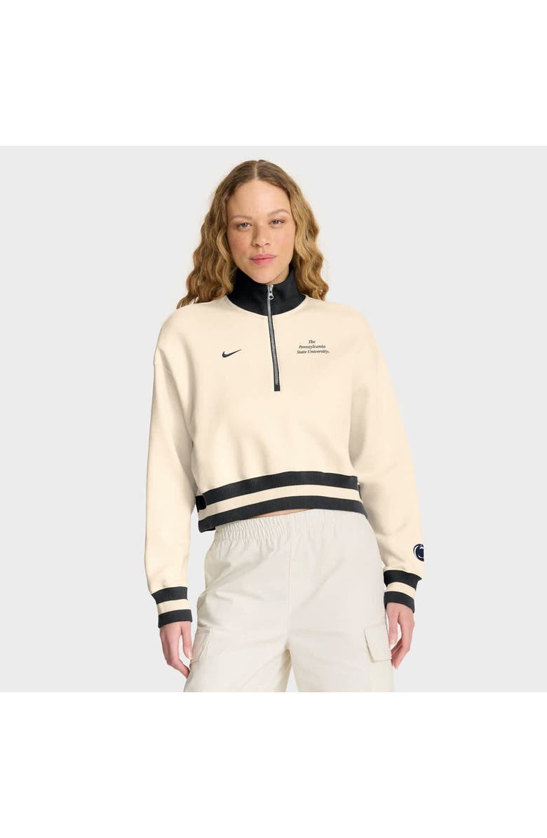Nike Women's Nike Tan Penn State Nittany Lions Legacy Half-Zip Sweatshirt, Main, color, Cream