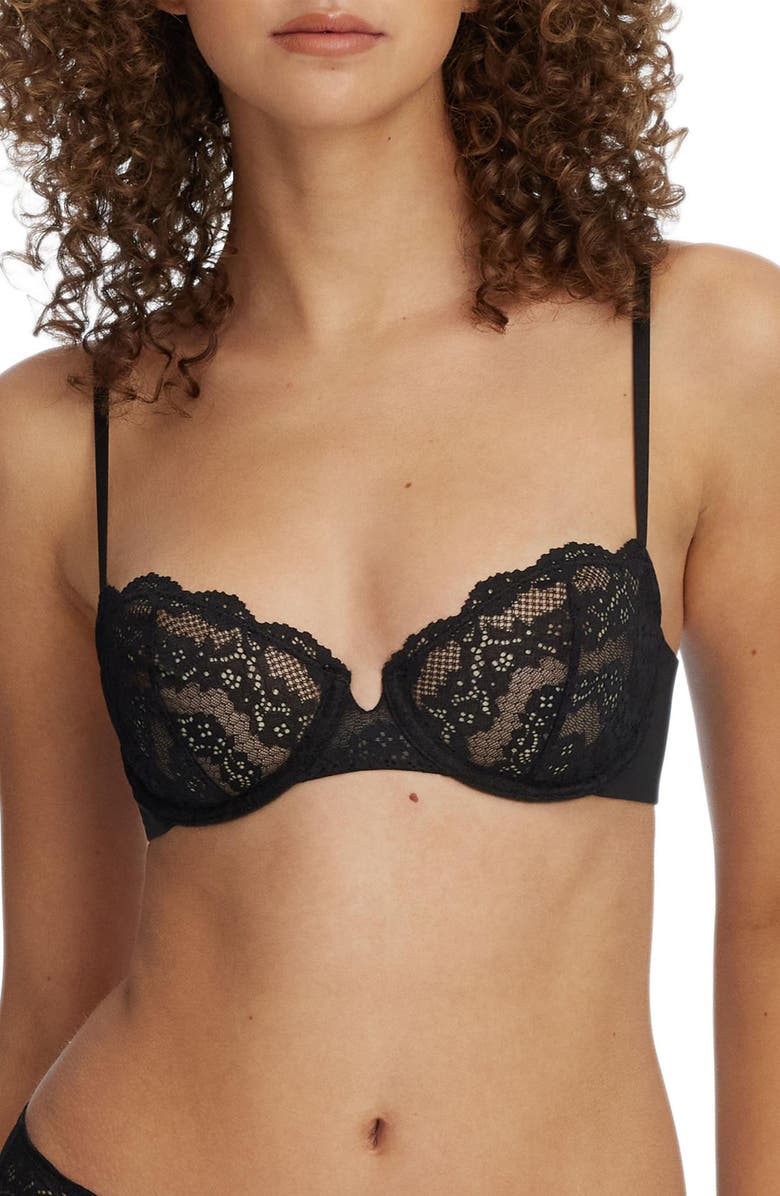 Skarlett Blue Impress Balconette Underwire Bra, Main, color, Black