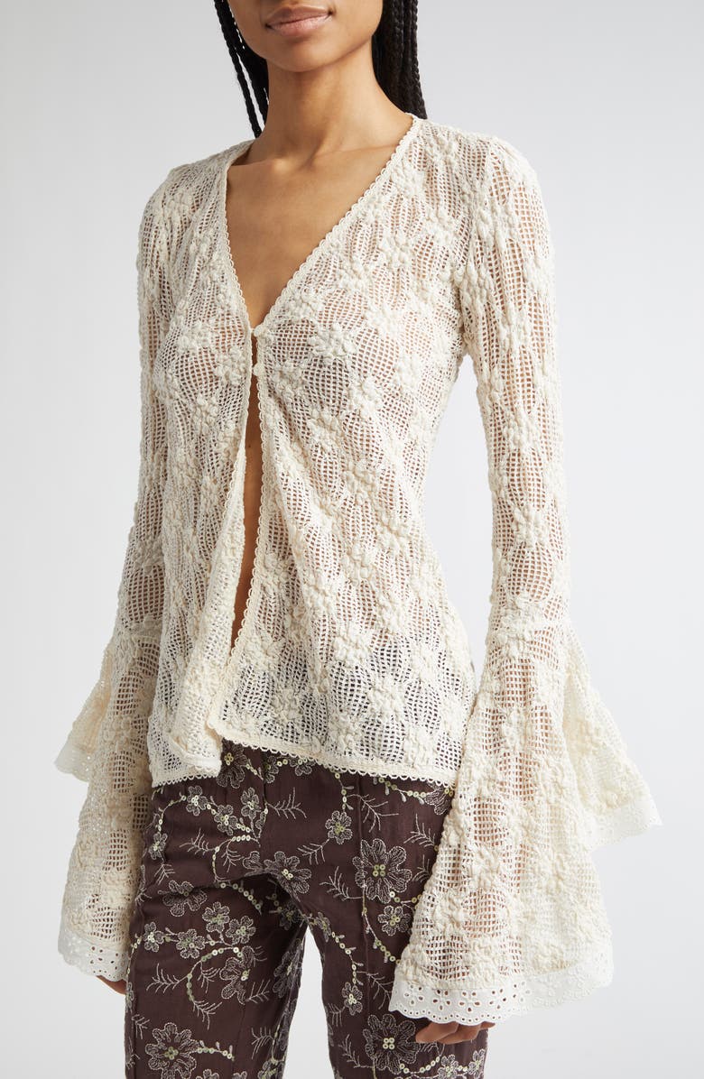 Siedrés Sileas Floral Lace Cardigan, Alternate, color, 