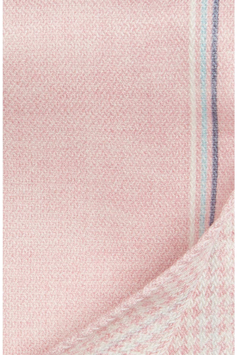 Crestwool Solid & Houndstooth Check Reversible Silk Pocket Square, Alternate, color, PINK