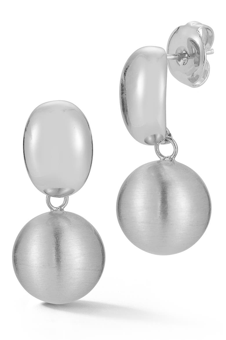Double Drop Earrings, Main, color, SILVER
