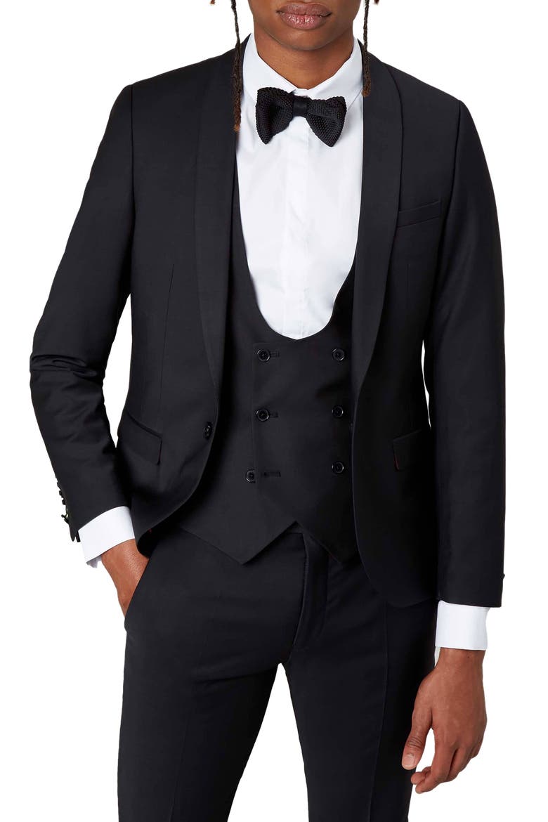 Ellroy Skinny Fit Suit Jacket, Main, color, BLACK