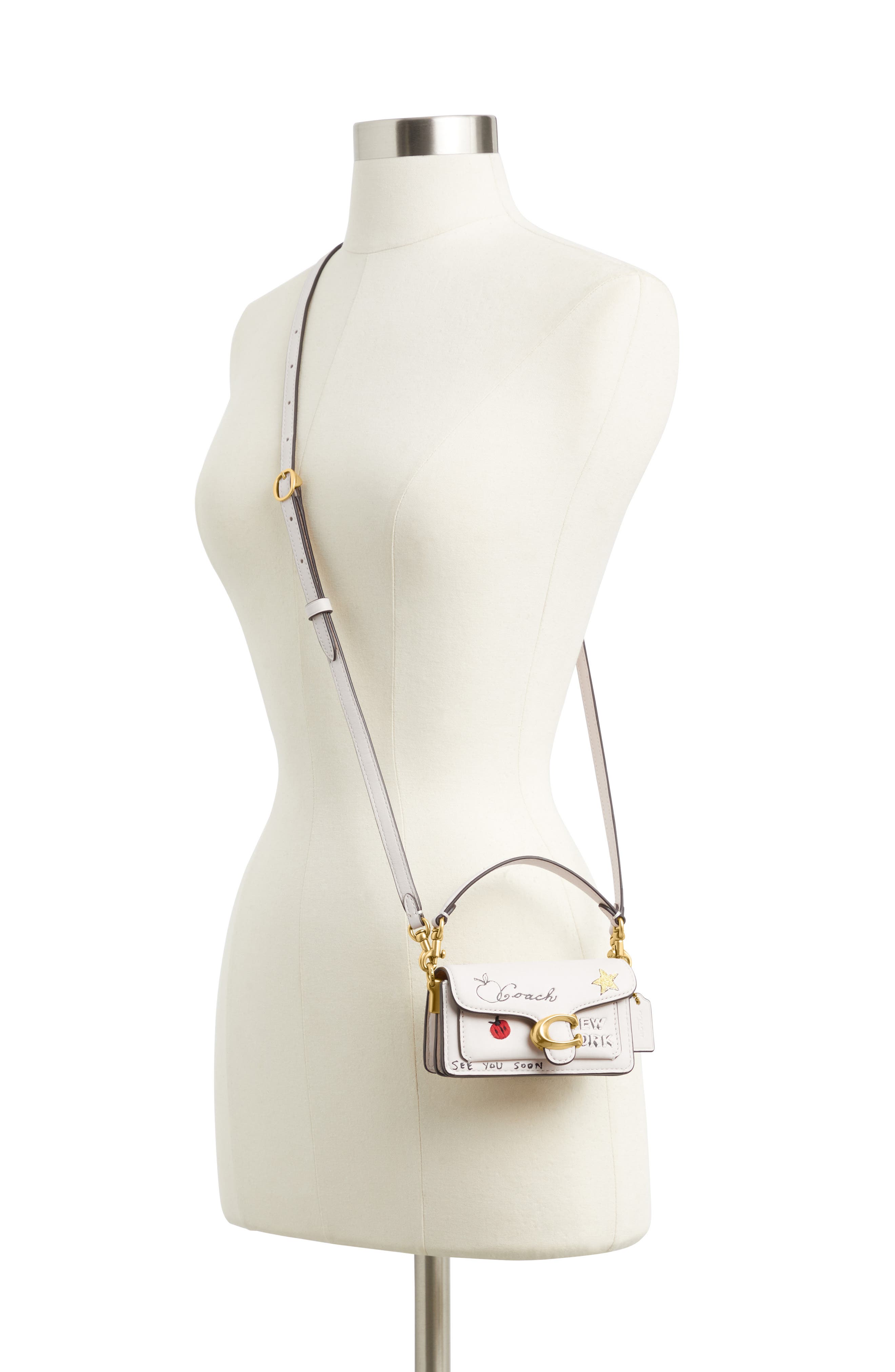 COACH Tabby 12 Sketch Print Leather Shoulder Bag, Alternate, color, 