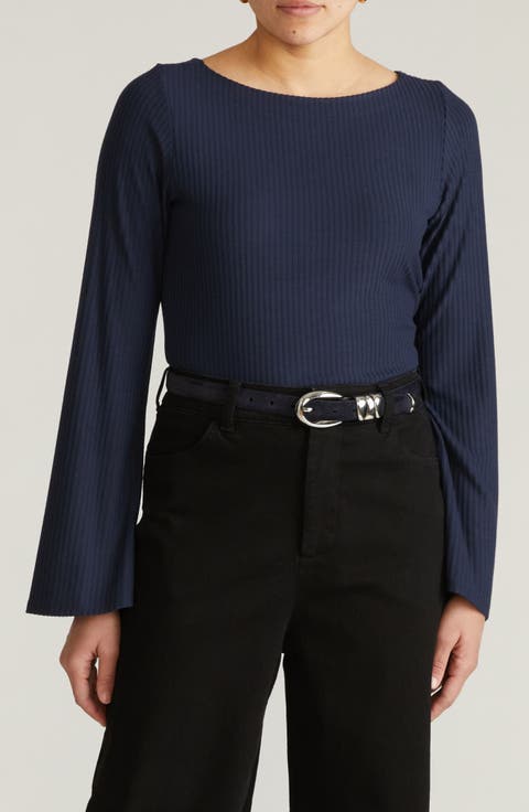 Yasmine Rib Bell Sleeve Sweater (Regular & Plus)