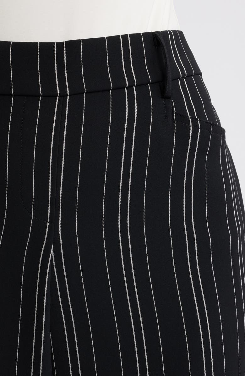 Anne Klein Stripe Pull-On Wide Leg Pants, Alternate, color, Anne Black/ White Dove