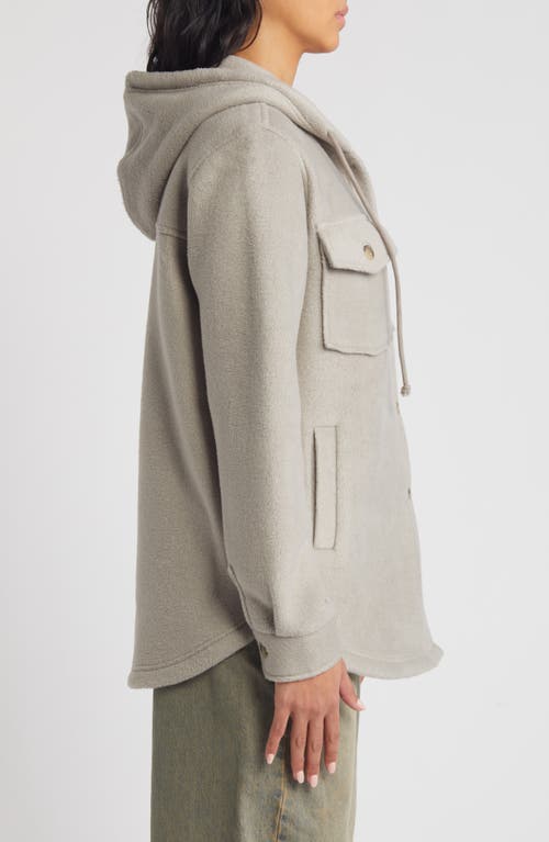 Thread & Supply Hooded Fleece Shacket In Gray