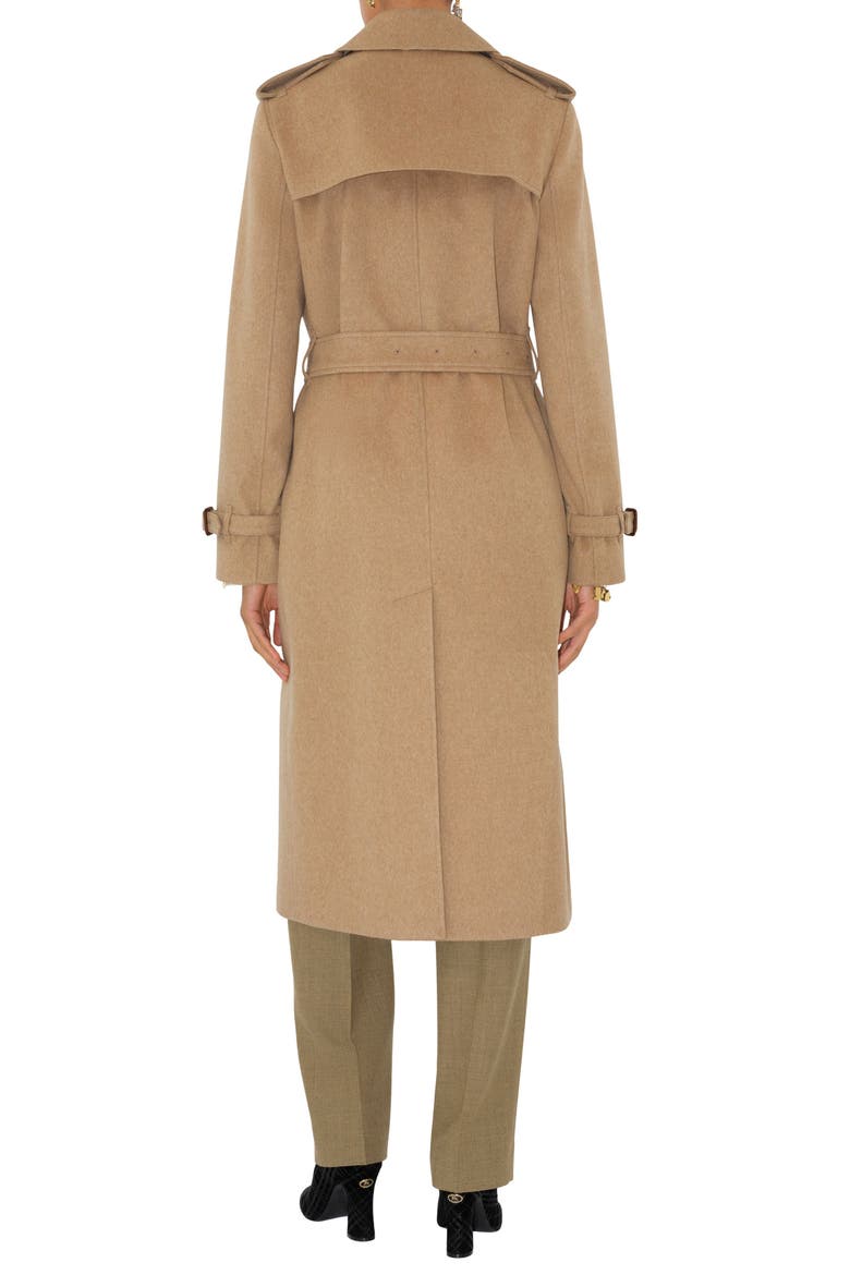 Kensington Cashmere Trench Coat, Alternate, color, TRAIL MELANGE