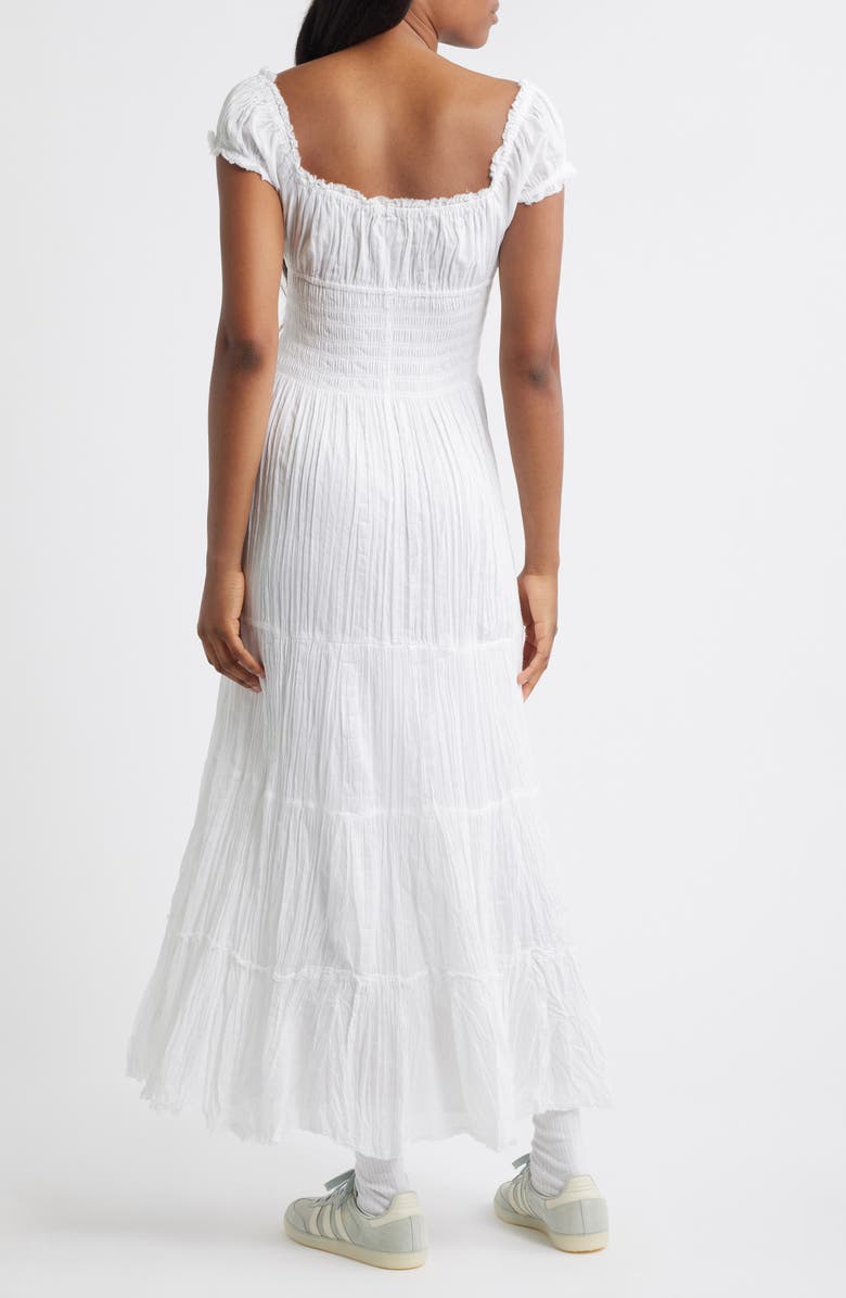 BDG Urban Outfitters Sienna Smocked Cotton Maxi Dress, Alternate, color, White