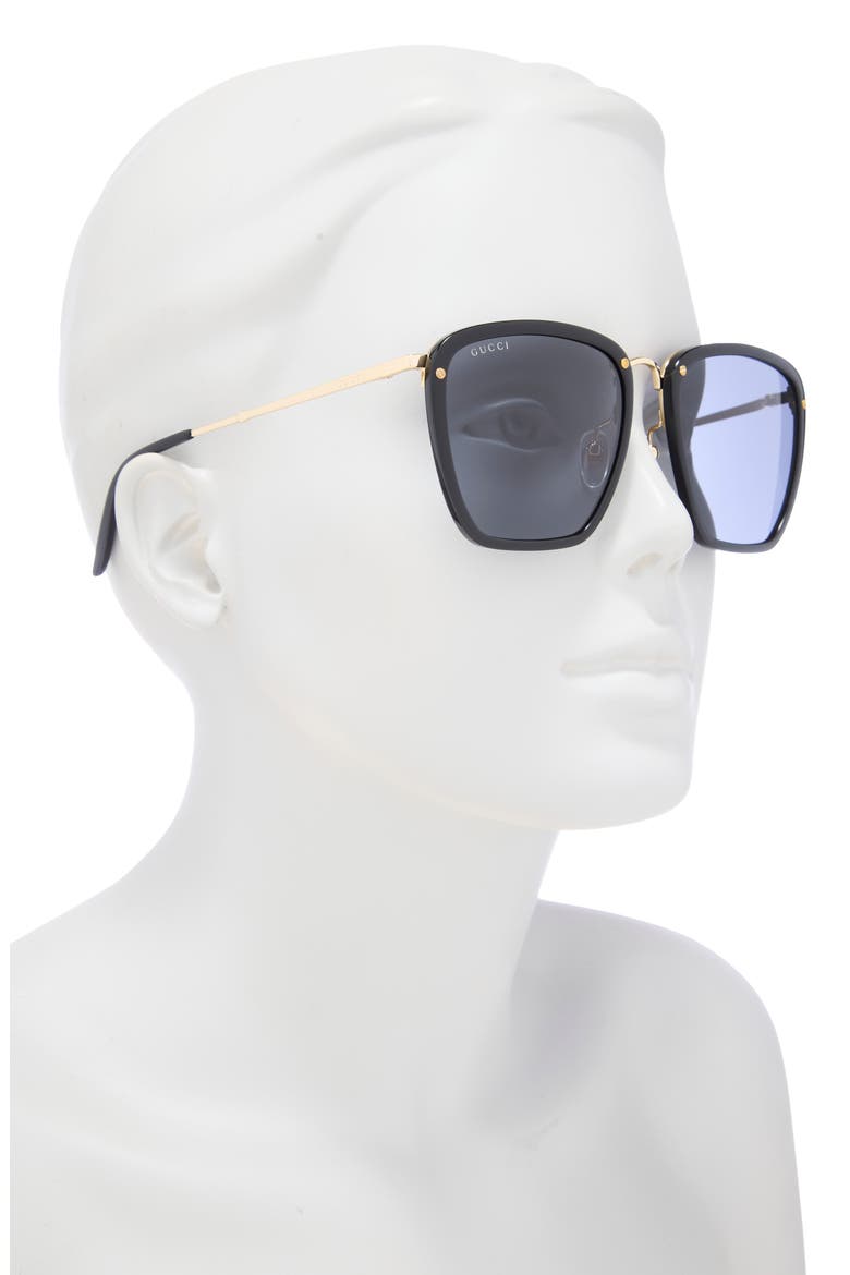 Novelty 56mm Square Sunglasses, Alternate, color, BLACK GOLD GREY
