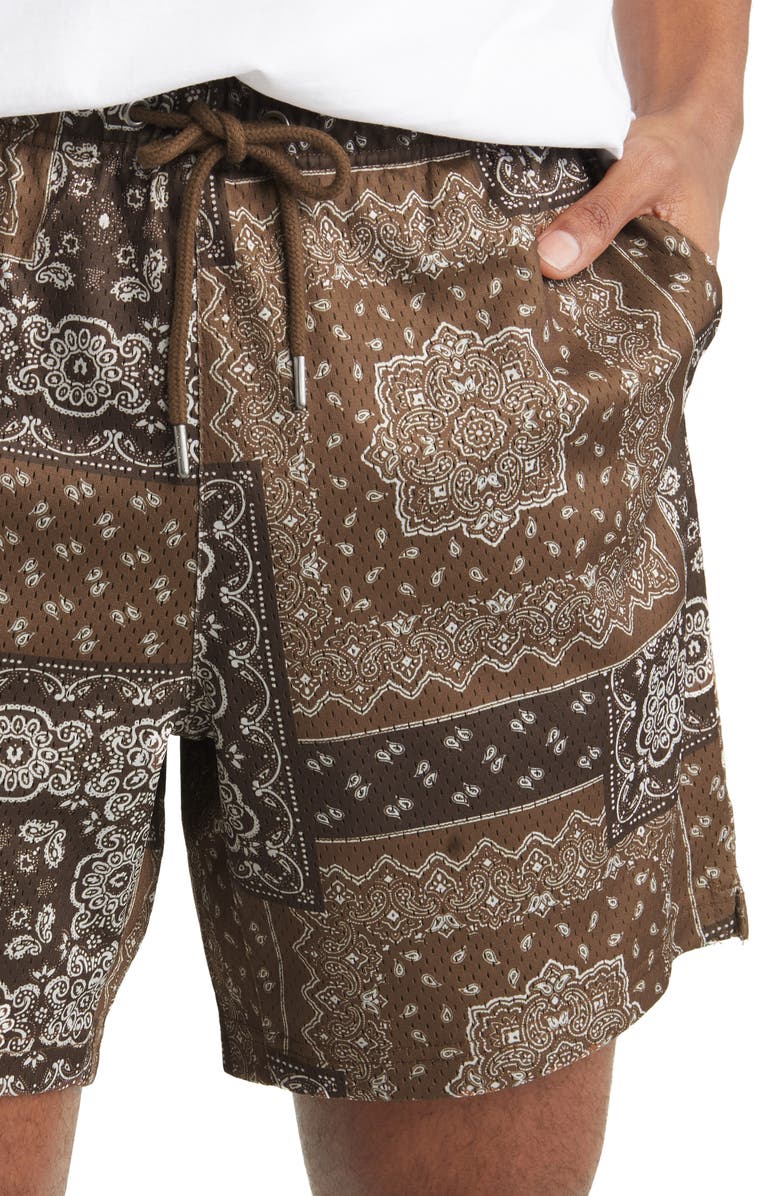 PacSun Aaron Bandana Print Mesh Shorts, Alternate, color,