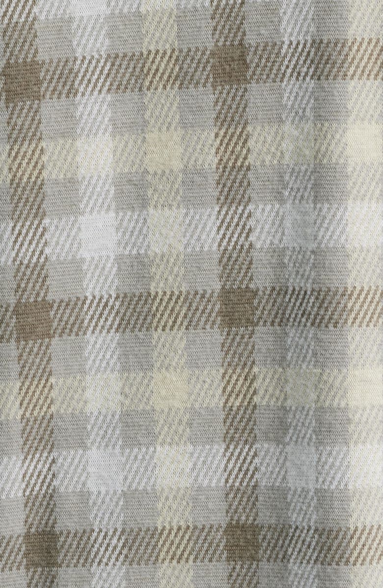 johnnie-O Marcelo Plaid Flannel Knit Button-Up Shirt, Alternate, color, Light Gray