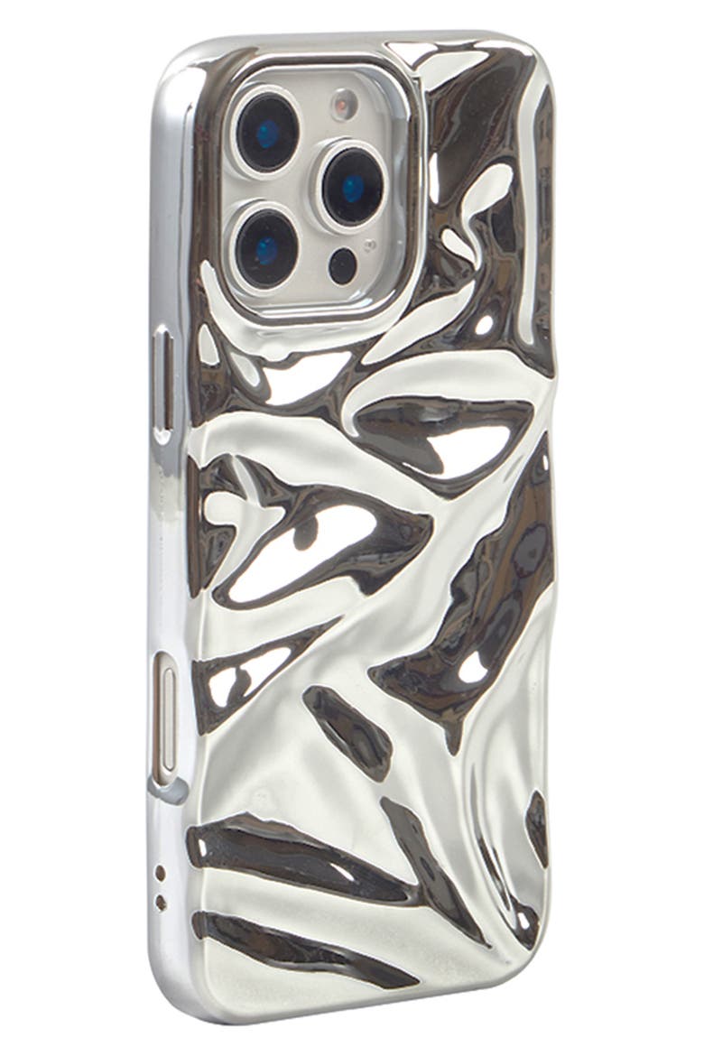 Silver Crinkle iPhone 16 Pro Case, Alternate, color, SILVER