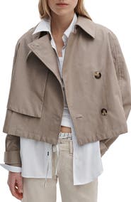 rag & bone Jamie Double Breasted Crop Cotton Trench Coat