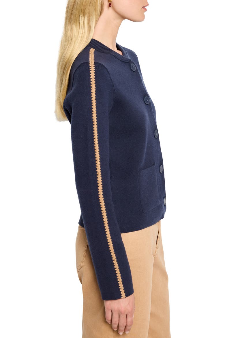 Dashing Dusk Cotton Blend Cardigan, Alternate, color, DARK INDIGO