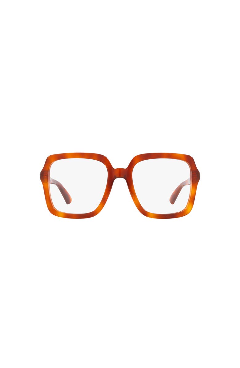 Gucci 55mm Rectangle optical glasses, Alternate, color, Tortoise