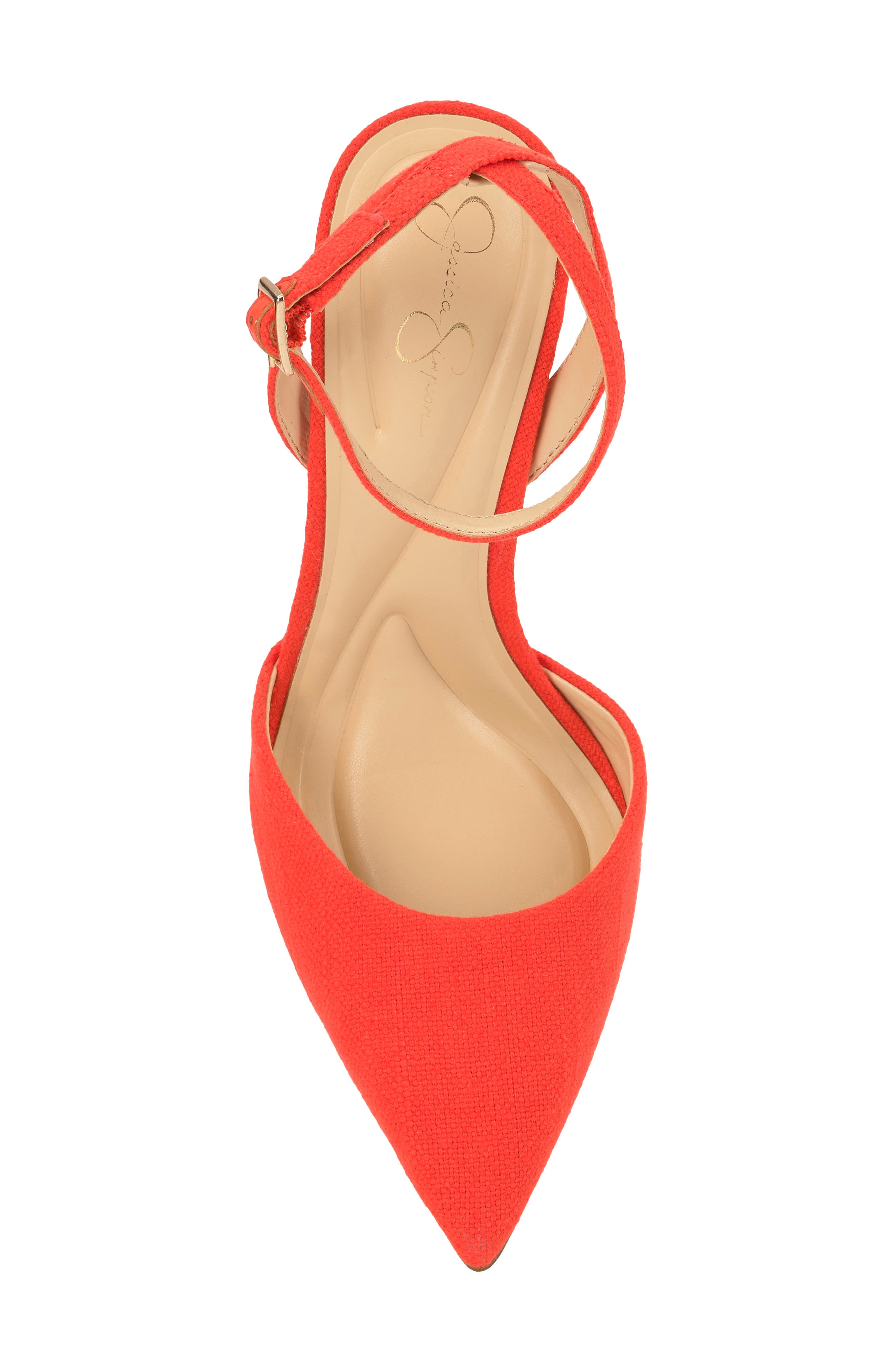 Jessica Simpson Ocanna Ankle Strap Pointed Toe Pump, Alternate, color, Orange 04