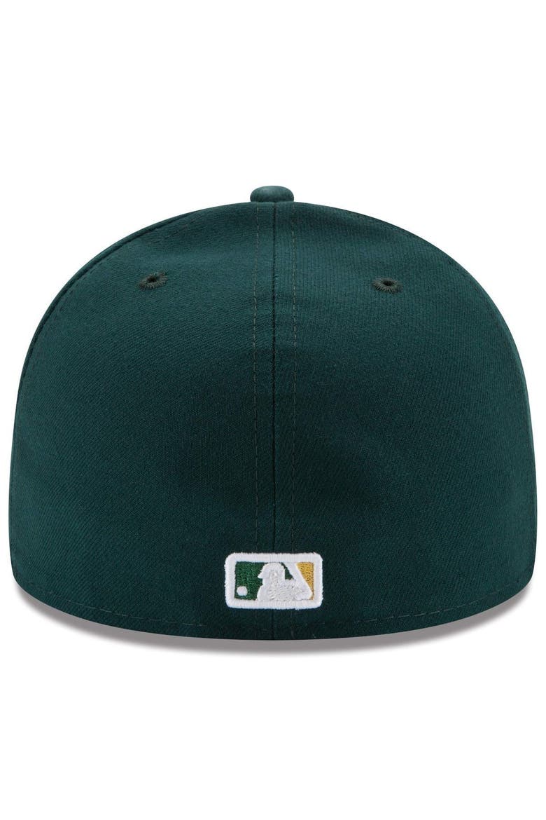 Men's New Era Green Oakland Athletics Road Authentic Collection On Field 59FIFTY Performance Fitted Hat, Alternate, color, GREEN