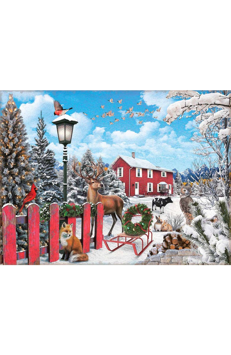 Sunsout A Winter Gathering 500 piece Jigsaw Puzzle for Adults, Alternate, color, Multicolor