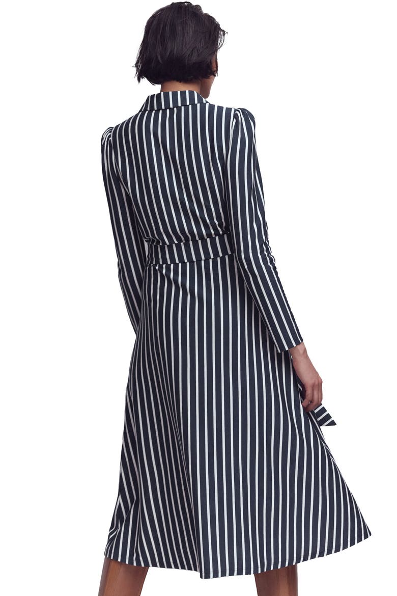 Imogen Stripe Long Sleeve Jersey Dress, Alternate, color, FRENCH NAVY AND IVORY STRIPE