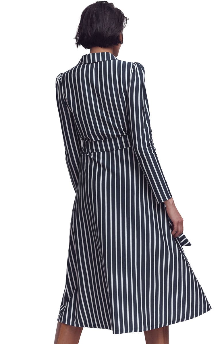 Boden Imogen Stripe Long Sleeve Jersey Dress, Alternate, color, French Navy And Ivory Stripe