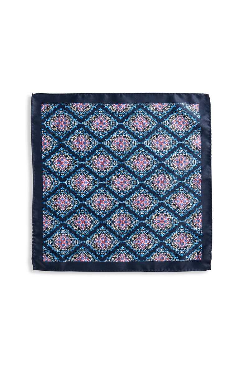 Big & Tall Medallion Pocket Square, Alternate, color, NAVY