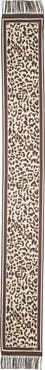 Valentino Garavani Leopard Print Twill Fringe Scarf