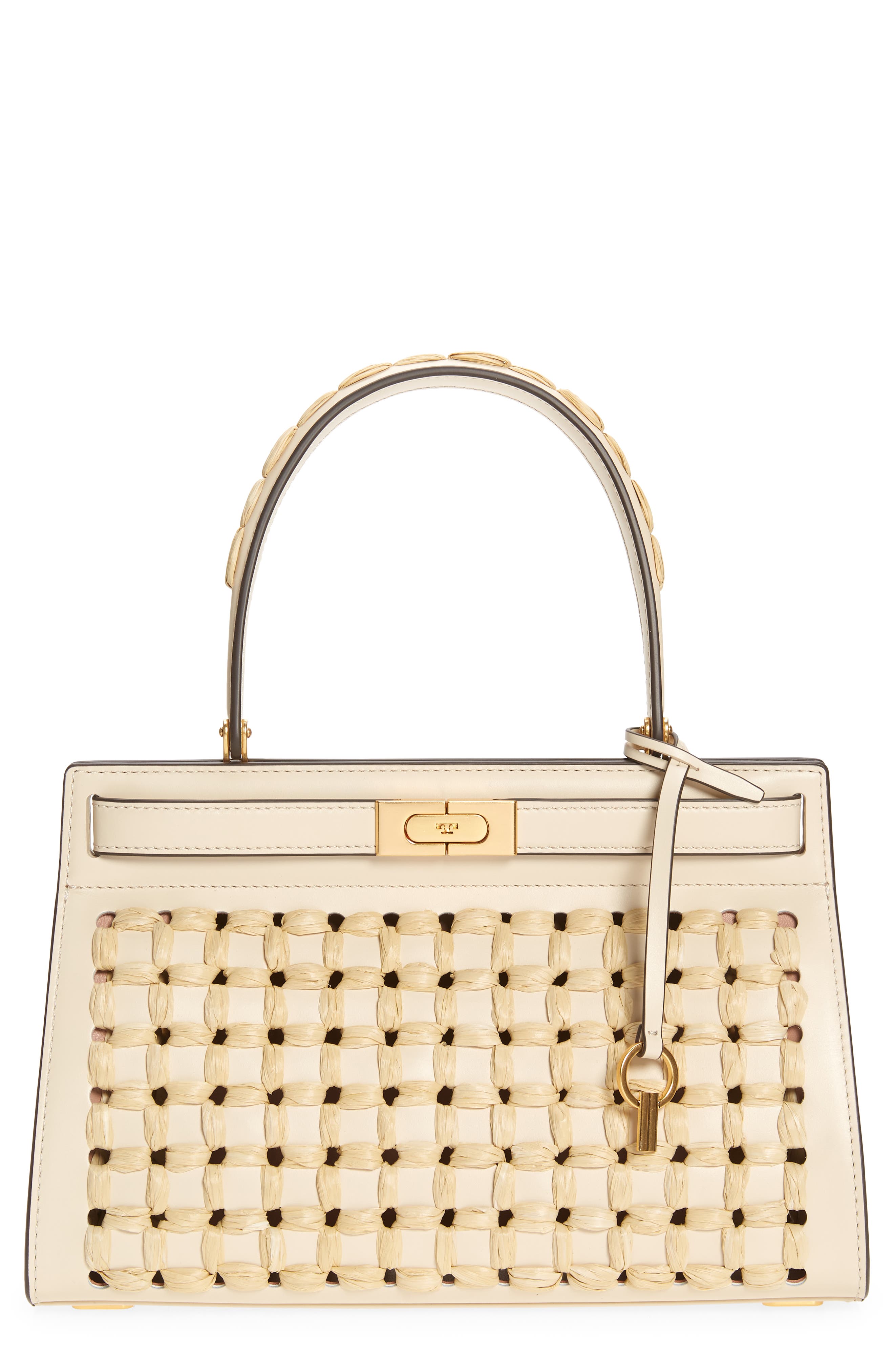 Tory Burch Lee Radziwill Perforated Small Leather Bag, Main, color, 