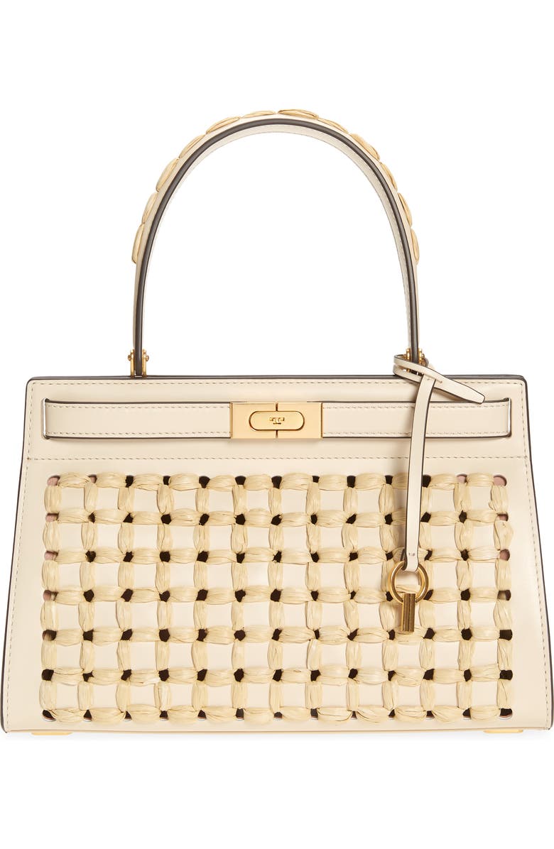 Tory Burch Lee Radziwill Perforated Small Leather Bag, Main, color,