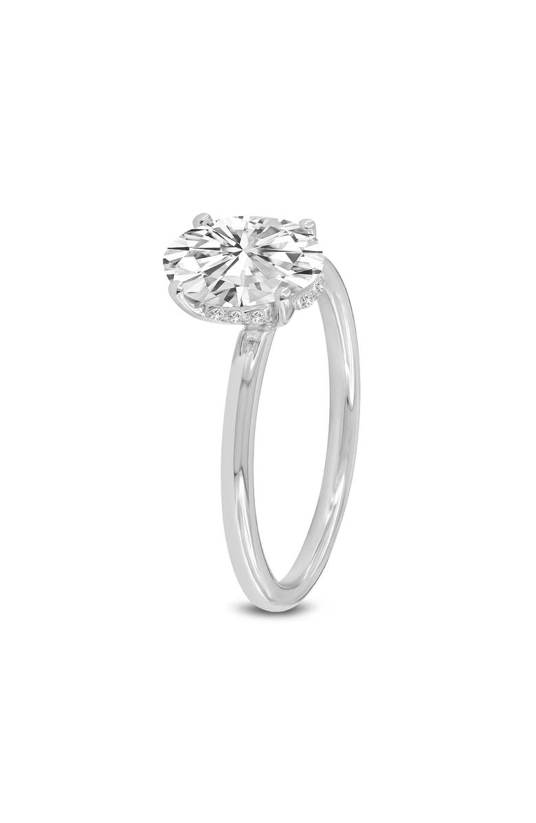 LuvMyJewelry Anastasia 14K Gold Oval Cut Solitaire Hidden Halo Ring - 1.55 Ct, Alternate, color, 14K White Gold