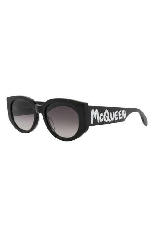 Alexander Mcqueen Mcqueen 54mm Oval Sunglasses In Black