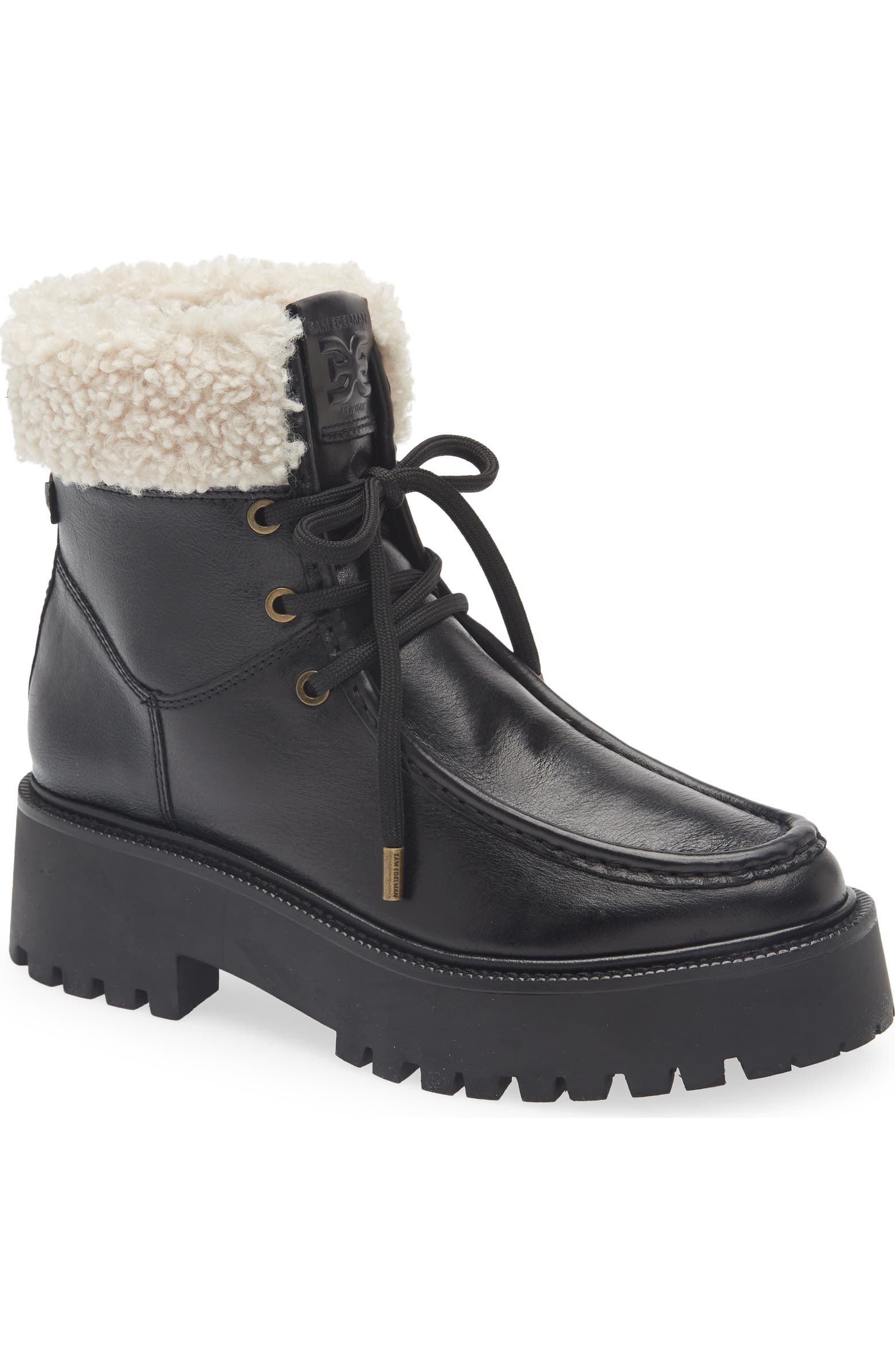 Sam Edelman Elara Faux Shearling Lined Lug Sole Boot (Women ...