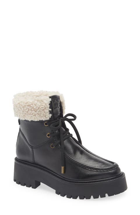 Elara Faux Shearling Lined Lug Sole Boot (Women)