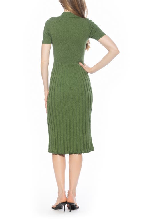 Alexia Admor Lanie Collared Knit Midi Dress In Green