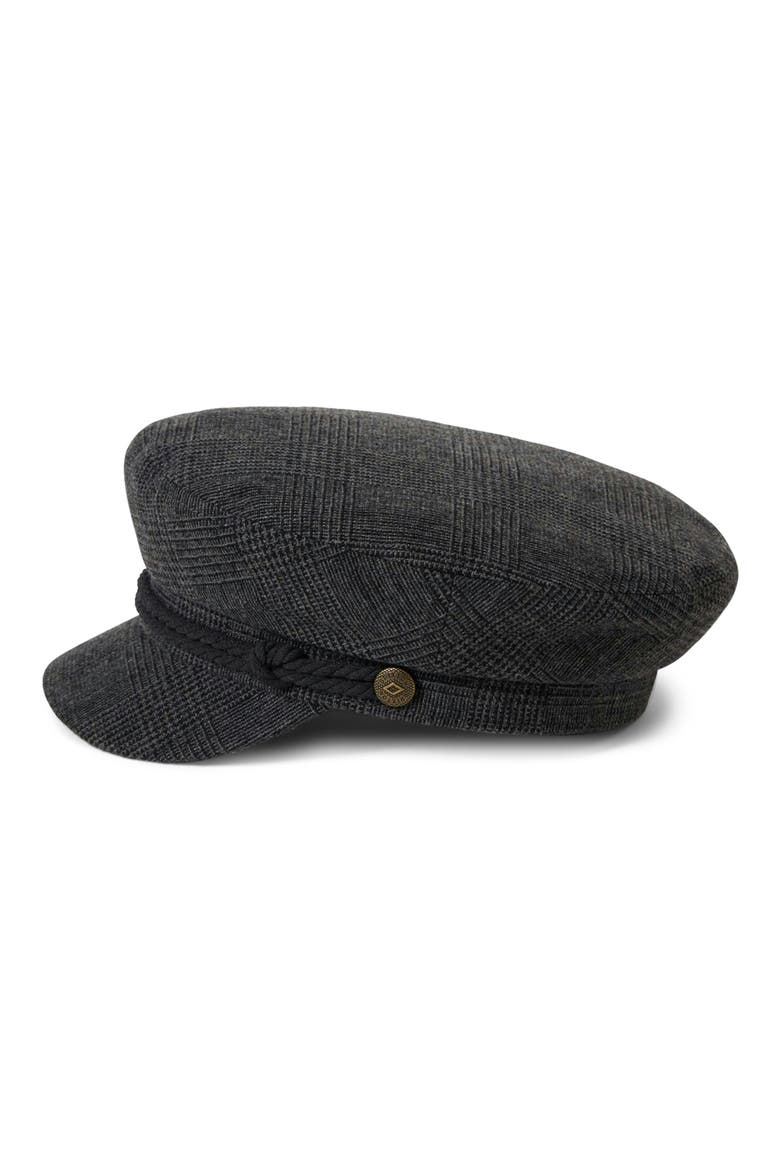 Fiddler Fisherman Cap, Alternate, color, GREY SHADOW PLAID