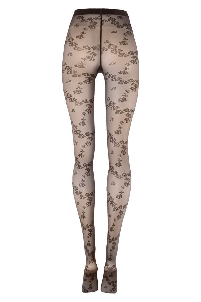 Floret Tights, Alternate, color, DARK WOOD
